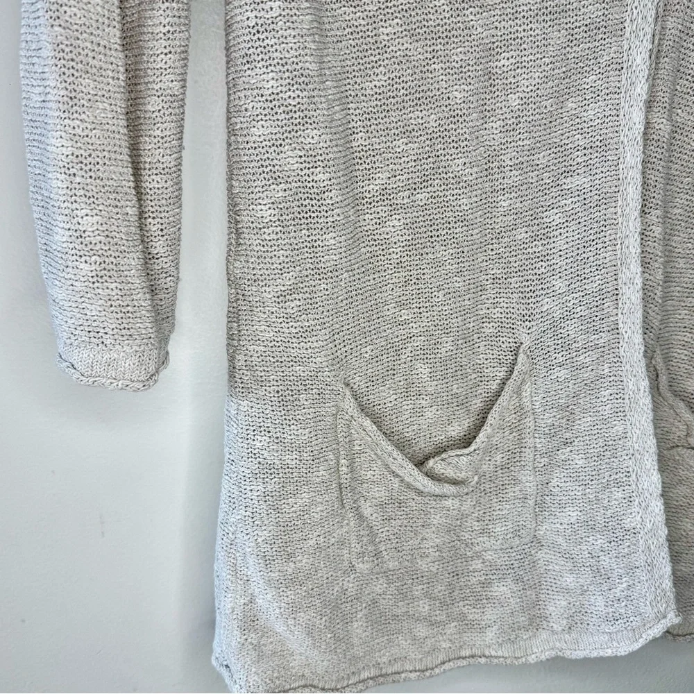 Coldwater Creek Linen & Cotton Cream Loose Knit Long Cardigan SMALL - Picture 6 of 11